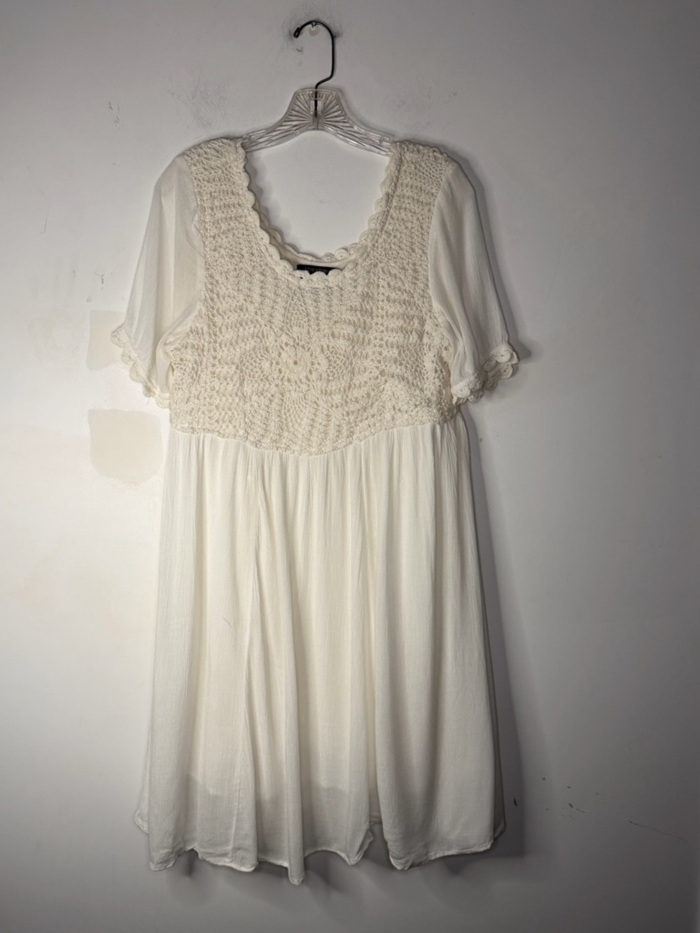 MINKPINK By Urban Outfitters Cream Crochet-Detail Dress